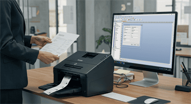  Imprimante thermique codes-barres professionnelle avec rouleaux étiquettes QR Code Datamatrix